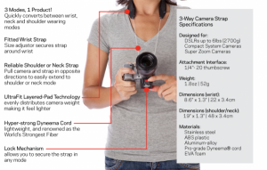 JOBY 3 WAY CAMERA STRAP